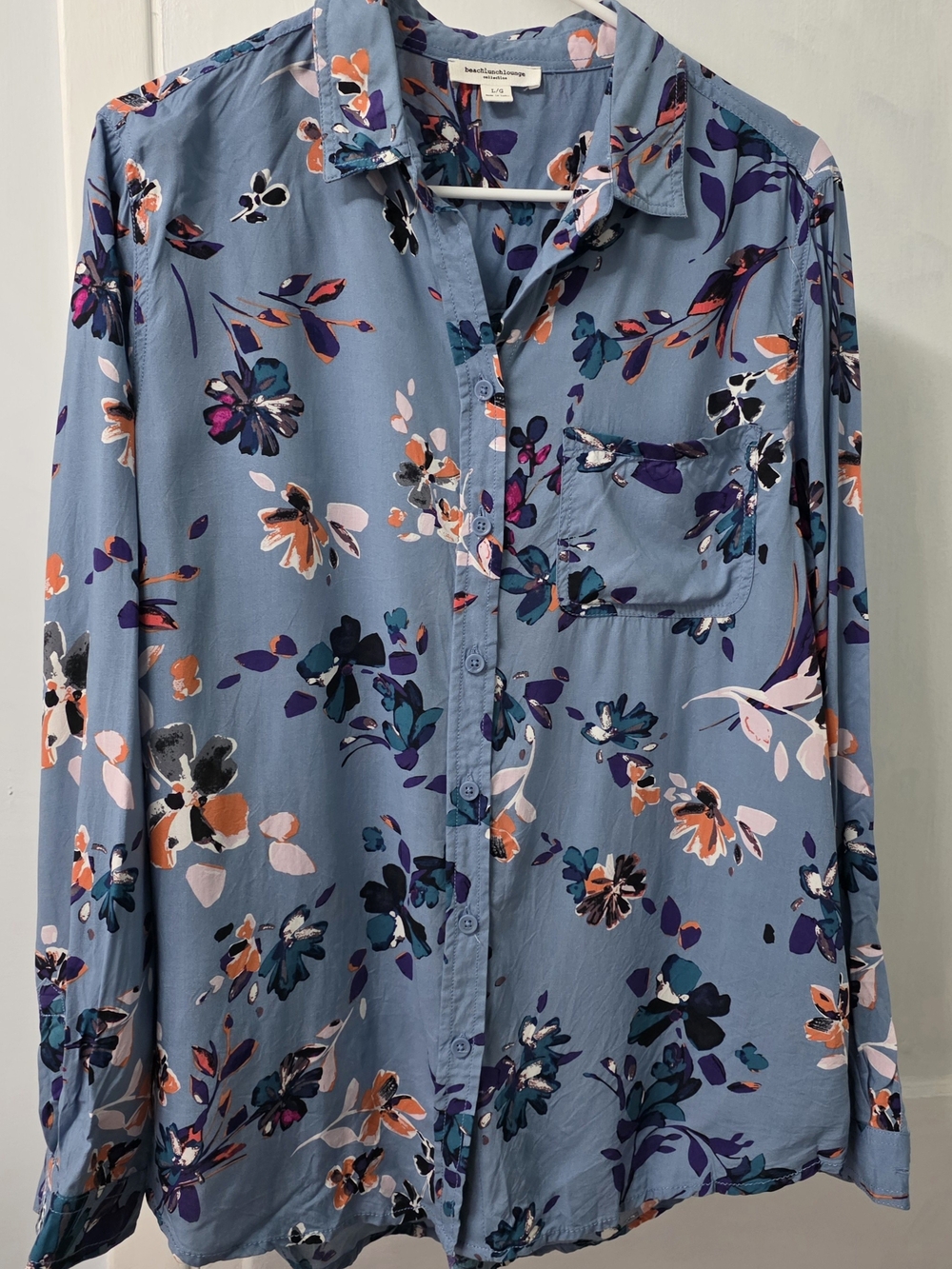 beachlunchlounge Blue Floral Button-Up Top